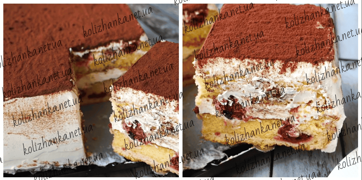 Торт з вишнею та сметанним кремом - покроковий рецепт з фото