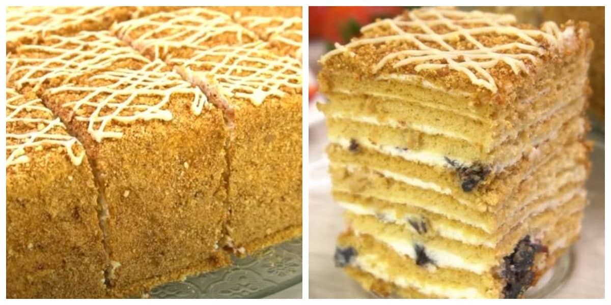 Заварний медовий торт "Рижик із сметанним кремом" - рецепт з покроковим фото